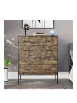 Vida Designs Brooklyn 4 Drawer Chest - Dark Oak -FurniHaven Shop VGOSK SQ3 0000000558 DARK OAK SLa