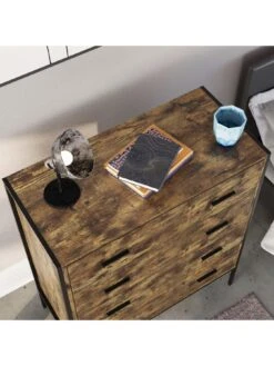 Vida Designs Brooklyn 4 Drawer Chest - Dark Oak -FurniHaven Shop VGOSK SQ5 0000000558 DARK OAK SLd1