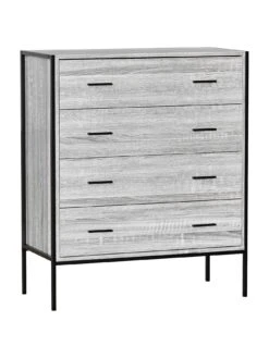Vida Designs Brooklyn 4 Drawer Chest - Grey Oak -FurniHaven Shop VGOSL SQ6 0000006131 GREY OAK SLd2