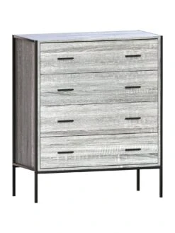 Vida Designs Brooklyn 4 Drawer Chest - Grey Oak -FurniHaven Shop VGOSL SQ7 0000006131 GREY OAK DGy