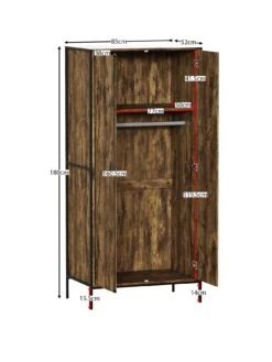 Vida Designs Brooklyn 2 Door Wardrobe - Dark Oak -FurniHaven Shop VGOSM SQ2 0000000558 DARK OAK SLf