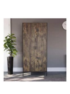 Vida Designs Brooklyn 2 Door Wardrobe - Dark Oak -FurniHaven Shop VGOSM SQ3 0000000558 DARK OAK SLa