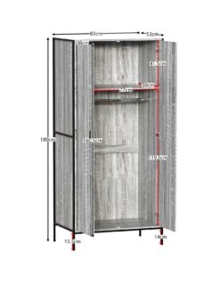 Vida Designs Brooklyn 2 Door Wardrobe - Grey Oak -FurniHaven Shop VGOSN SQ2 0000006131 GREY OAK SLf