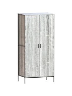 Vida Designs Brooklyn 2 Door Wardrobe - Grey Oak -FurniHaven Shop VGOSN SQ6 0000006131 GREY OAK SLd2
