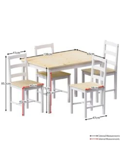 Vida Designs Yorkshire 4 Seater Dining Set 10 Vida Designs Yorkshire 4 Seater Dining Set -FurniHaven Shop VGOSO SQ2 0000000088 NO COLOR RSr