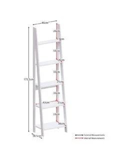 Vida Designs Bristol 5 Tier Step Ladder Bookcase -FurniHaven Shop VGOSQ SQ2 0000000013 WHITE SLf