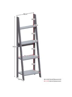 Vida Designs Bristol 4 Tier Step Ladder Bookcase -FurniHaven Shop VGOSR SQ2 0000000005 GREY SLf