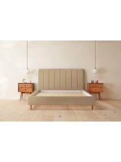 Silentnight Octavia Fabric Bed Frame -FurniHaven Shop VHUFY SQ3 0000000406 SANDSTONE SLd
