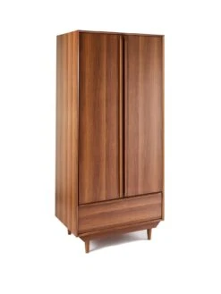 Marcel 2 Door, 1 Drawer Wardrobe -FurniHaven Shop VHXXF SQ3 0000000007 WALNUT SLa