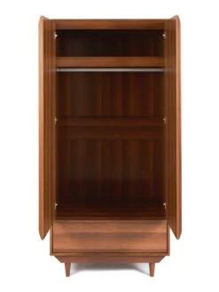 Marcel 2 Door, 1 Drawer Wardrobe -FurniHaven Shop VHXXF SQ4 0000000007 WALNUT SLd