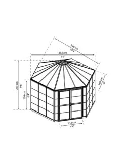 Canopia By Palram Oasis Hexagonal Greenhouse 12ft - Grey -FurniHaven Shop VI7NP SQ5 0000000088 NO COLOR SLd3