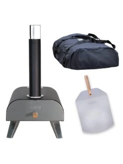 Zanussi Black Painted Wood Pellet Black Pizza Oven With Paddle & Cover -FurniHaven Shop VIZVZ SQ4 0000000088 NO COLOR SLd2