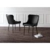 Julian Bowen Luxe Pair Of Faux Leather Dining Chairs - Black -FurniHaven Shop VJ1XE SQ1 0000000004 BLACK RSr