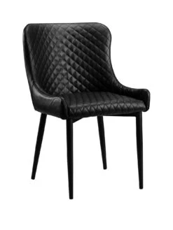 Julian Bowen Luxe Pair Of Faux Leather Dining Chairs - Black 8 Julian Bowen Luxe Pair Of Faux Leather Dining Chairs - Black -FurniHaven Shop VJ1XE SQ2 0000000004 BLACK SLf