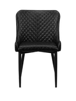 Julian Bowen Luxe Pair Of Faux Leather Dining Chairs - Black 9 Julian Bowen Luxe Pair Of Faux Leather Dining Chairs - Black -FurniHaven Shop VJ1XE SQ3 0000000004 BLACK SLa