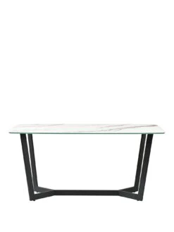 Julian Bowen Olympus 160 Cm Glass Top Dining Table (Excludes Dining Chairs) -FurniHaven Shop VJ1YI SQ2 0000000013 WHITE SLf