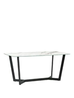 Julian Bowen Olympus 160 Cm Glass Top Dining Table (Excludes Dining Chairs) -FurniHaven Shop VJ1YI SQ3 0000000013 WHITE SLa
