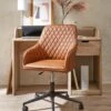 Very Home Diamond Faux Leather Office Chair - Tan -FurniHaven Shop VJAOY SQ1 0000000011 TAN RSr