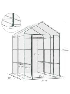 OutSunny Steel Frame Walk-In Greenhouse - Deep Green -FurniHaven Shop VJO4X SQ3 0000000099 N A SLd1