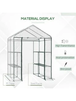 OutSunny Steel Frame Walk-In Greenhouse - Deep Green -FurniHaven Shop VJO4X SQ4 0000000099 N A SLd2