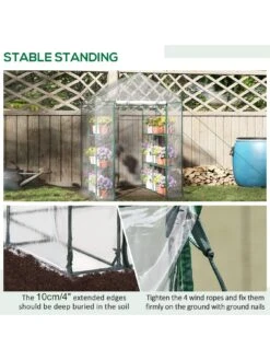 OutSunny Steel Frame Walk-In Greenhouse - Deep Green -FurniHaven Shop VJO4X SQ5 0000000099 N A SLd3