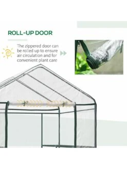 OutSunny Steel Frame Walk-In Greenhouse - Deep Green -FurniHaven Shop VJO4X SQ6 0000000099 N A SLd4
