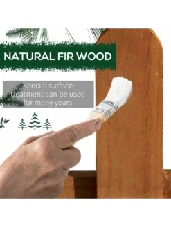 OutSunny Pack Of 12 Wooden Border Fences for Lawn Or Border - Brown -FurniHaven Shop VJO5A SQ4 0000000099 N A SLd2