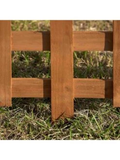 OutSunny Pack Of 12 Wooden Border Fences for Lawn Or Border - Brown -FurniHaven Shop VJO5A SQ7 0000000099 N A SLd5