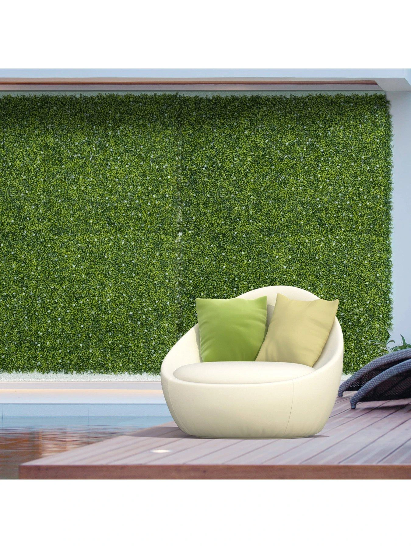 OutSunny 12-Piece 50cm X 50cm Artificial Boxwood Wall Panel - Milan Grass, Privacy Fence Screen 4 OutSunny 12-Piece 50cm X 50cm Artificial Boxwood Wall Panel - Milan Grass, Privacy Fence Screen - Image 2