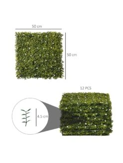 OutSunny 12-Piece 50cm X 50cm Artificial Boxwood Wall Panel - Milan Grass, Privacy Fence Screen 11 OutSunny 12-Piece 50cm X 50cm Artificial Boxwood Wall Panel - Milan Grass, Privacy Fence Screen -FurniHaven Shop VJO5B SQ3 0000000099 N A SLd1