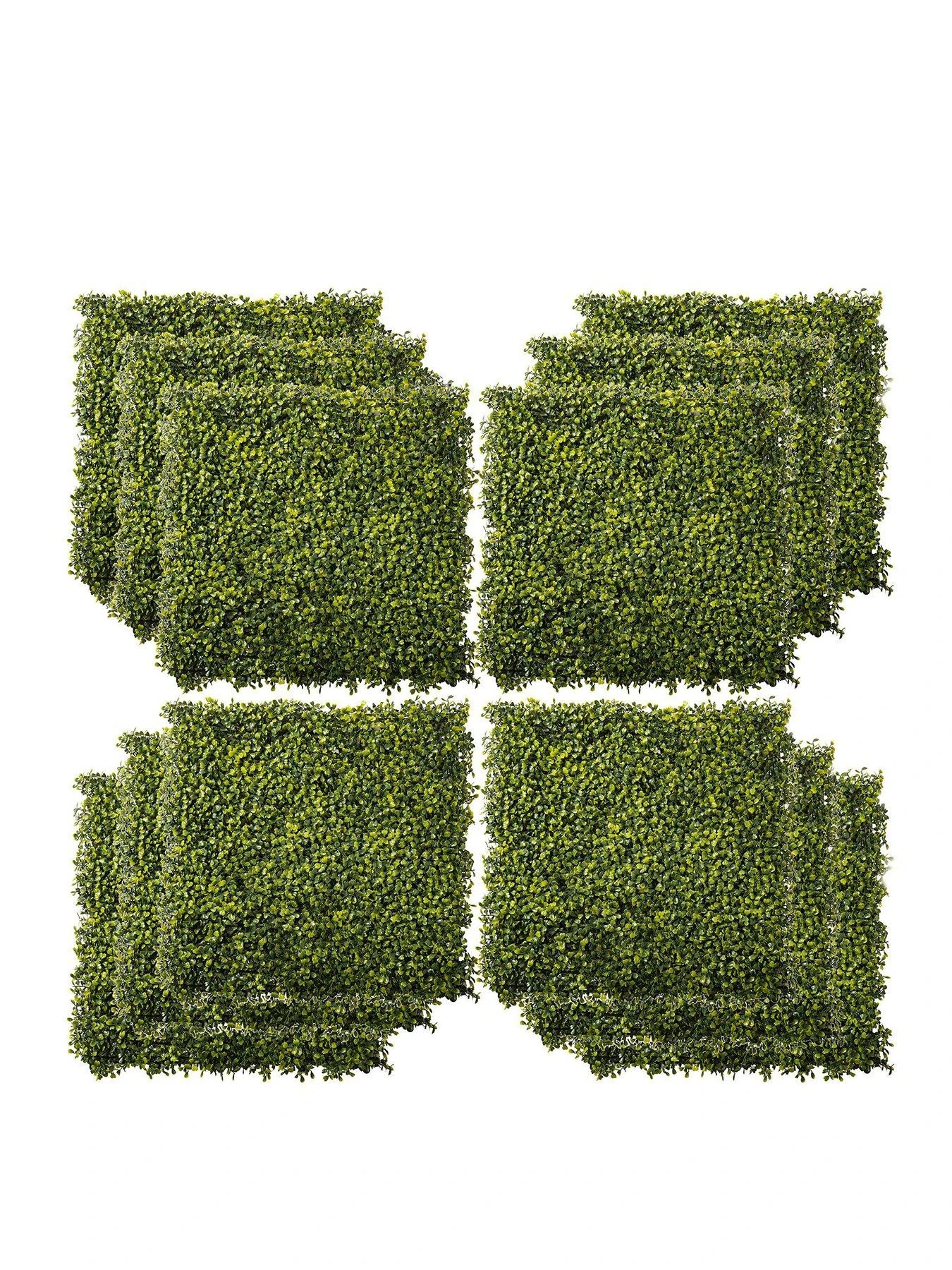 OutSunny 12-Piece 50 X 50cm Artificial Boxwood Wall Panel - Milan Grass, Privacy Fence Screen 3 OutSunny 12-Piece 50 X 50cm Artificial Boxwood Wall Panel - Milan Grass, Privacy Fence Screen