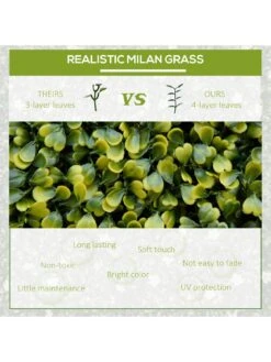 OutSunny 12-Piece 50 X 50cm Artificial Boxwood Wall Panel - Milan Grass, Privacy Fence Screen 12 OutSunny 12-Piece 50 X 50cm Artificial Boxwood Wall Panel - Milan Grass, Privacy Fence Screen -FurniHaven Shop VJO5C SQ4 0000000099 N A SLd2