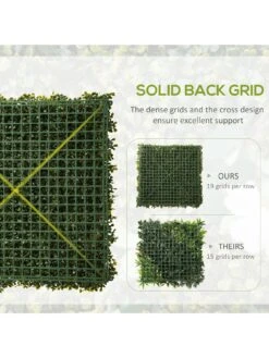 OutSunny 12-Piece 50 X 50cm Artificial Boxwood Wall Panel - Milan Grass, Privacy Fence Screen 14 OutSunny 12-Piece 50 X 50cm Artificial Boxwood Wall Panel - Milan Grass, Privacy Fence Screen -FurniHaven Shop VJO5C SQ6 0000000099 N A SLd4
