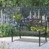 OutSunny 2-Seater Steel Garden Bench - Black -FurniHaven Shop VJO6U SQ1 0000000099 N A RSr