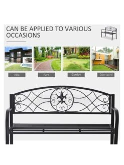 OutSunny Metal Frame Bench - Black -FurniHaven Shop VJO6Z SQ5 0000000099 N A SLd1