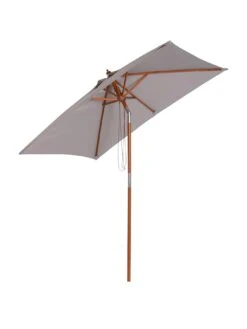 OutSunny Patio Umbrella Parasol, 6 Ribs, Wood, Bamboo, Polyester-Grey 10 OutSunny Patio Umbrella Parasol, 6 Ribs, Wood, Bamboo, Polyester-Grey -FurniHaven Shop VJO7A SQ2 0000000099 N A SLf