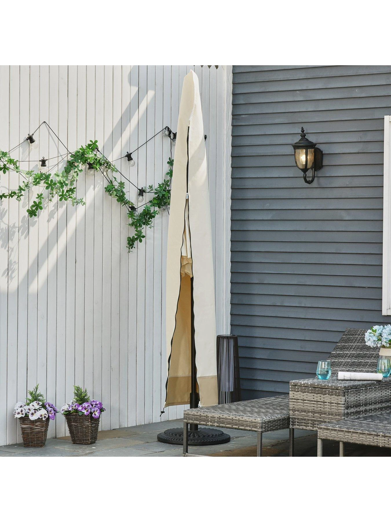 OutSunny Waterproof Parasol Cover Deluxe Patio Furniture Market Banana Umbrella Cantilever Protector Rain Dust Protective With Zip 3 OutSunny Waterproof Parasol Cover Deluxe Patio Furniture Market Banana Umbrella Cantilever Protector Rain Dust Protective With Zip