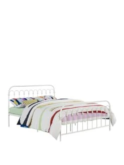 Novogratz Bright Pop Double Metal Bed Frame - White -FurniHaven Shop VJWQJ SQ2 0000000013 WHITE SLf