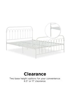 Novogratz Bright Pop Double Metal Bed Frame - White -FurniHaven Shop VJWQJ SQ5 0000000013 WHITE SLd1