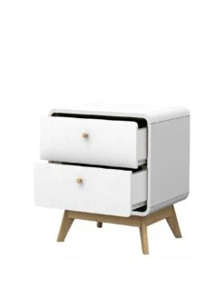 Dorel Home Cassie Bedside Table - White/Oak -FurniHaven Shop VJWQO SQ3 0000000010 WHITE OAK SLa