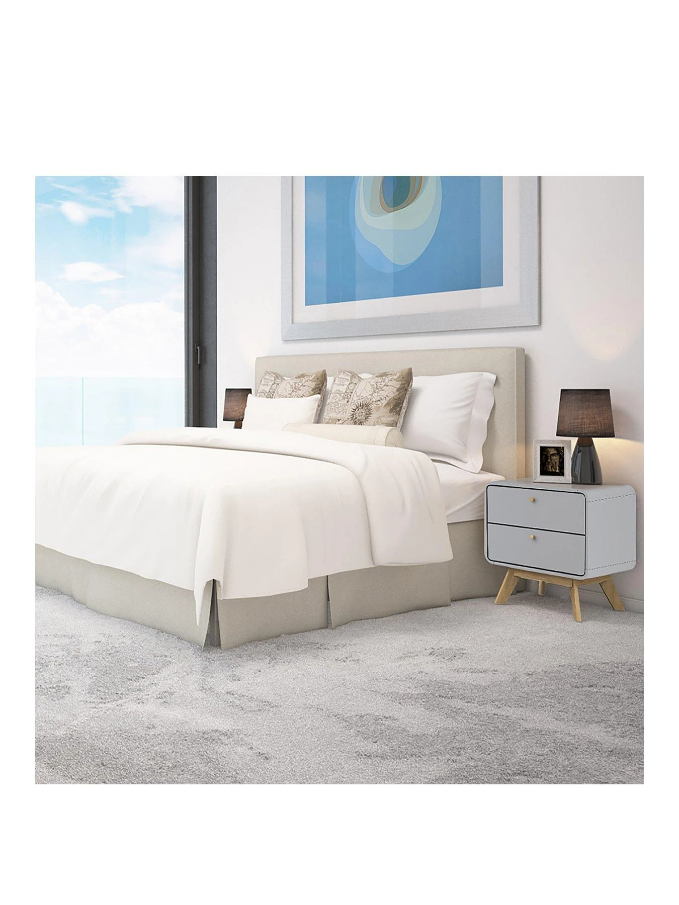 Dorel Home Cassie Bedside Table - Grey/Oak 4 Dorel Home Cassie Bedside Table - Grey/Oak - Image 2