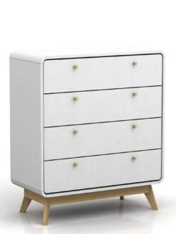 Dorel Home Cassie 4 Drawer Chest - White/Oak -FurniHaven Shop VJWQR SQ4 0000000010 WHITE OAK SLd