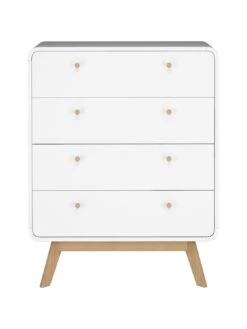 Dorel Home Cassie 4 Drawer Chest - White/Oak -FurniHaven Shop VJWQR SQ5 0000000010 WHITE OAK SLd1