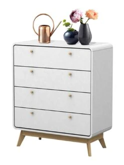 Dorel Home Cassie 4 Drawer Chest - White/Oak -FurniHaven Shop VJWQR SQ7 0000000010 WHITE OAK DGy