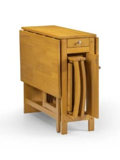 Julian Bowen Savoy 150 Cm Folding Dining Table + 4 Chairs Set -FurniHaven Shop VJXOH SQ4 0000000006 OAK SLd1