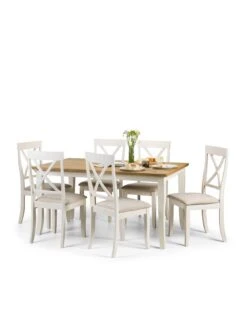 Julian Bowen Davenport 150 Cm Dining Table -FurniHaven Shop VJXOK SQ4 0000001197 OAK WHITE SLd1