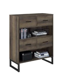 Candon Short Bookcase - Walnut -FurniHaven Shop VKEEP SQ4 0000000007 WALNUT SLd1