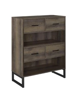 Candon Short Bookcase - Walnut -FurniHaven Shop VKEEP SQ5 0000000007 WALNUT SLd2