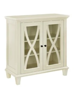 Ellington Double Glass Door Accent Cabinet - White -FurniHaven Shop VKEER SQ2 0000000013 WHITE SLf