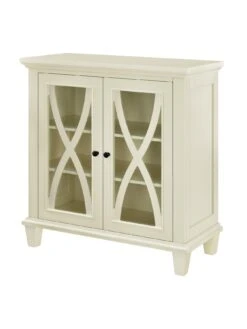 Ellington Double Glass Door Accent Cabinet - White -FurniHaven Shop VKEER SQ6 0000000013 WHITE SLd3